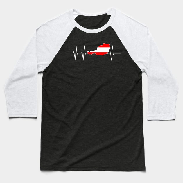 Heartbeat Austria - Vienna Holiday Gift Baseball T-Shirt by biNutz